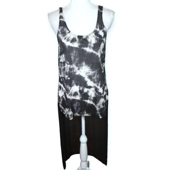 EXPRESS BLACK TIE DYE EXTREME HI-LO TANK SZ.M NWT - Picture 1 of 8